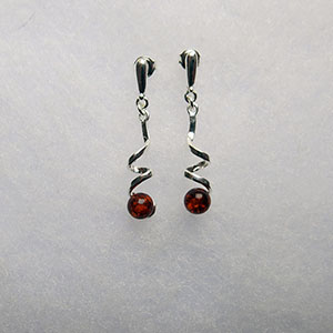 Boucles d'oreilles mini tortillon - bijou ambre et argent